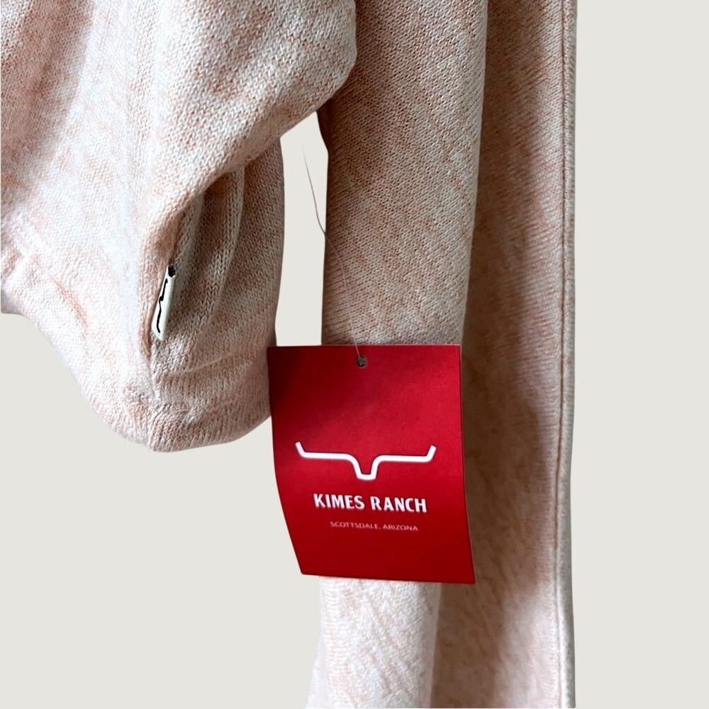 Kimes Ranch Moab Crew Blush Heather Drawstring Hem Long Sleeve Top Womens Large - Picture 4 of 8